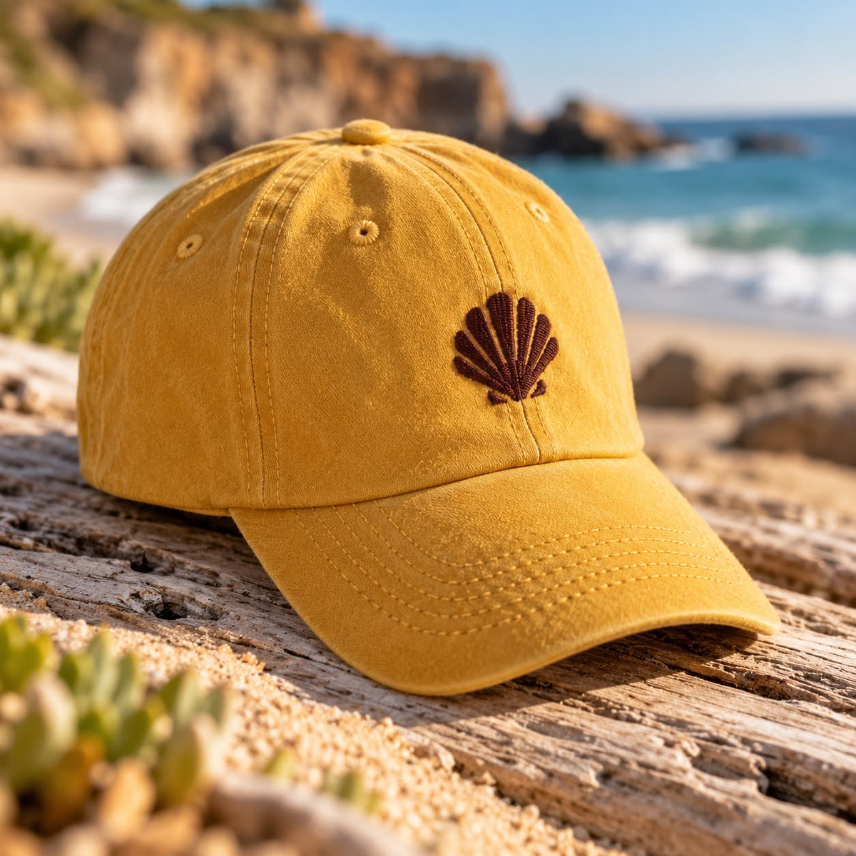 Nahoon Sea Shell Cap in Mustard